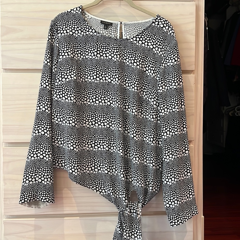 Talbots black and white blouse